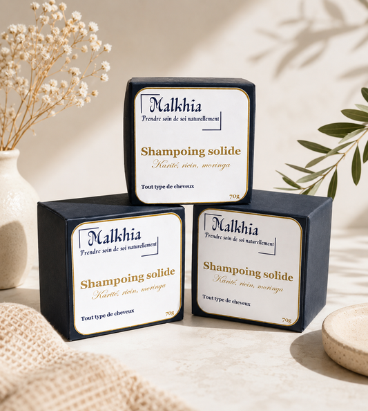 Shampoing solide au Beurre de karité, moringa , ricin